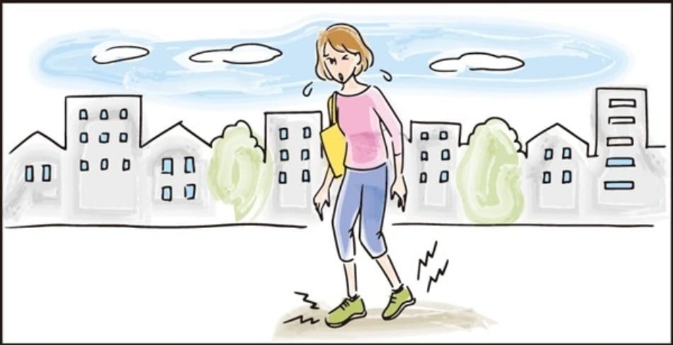 歩行が辛い女性のイラスト